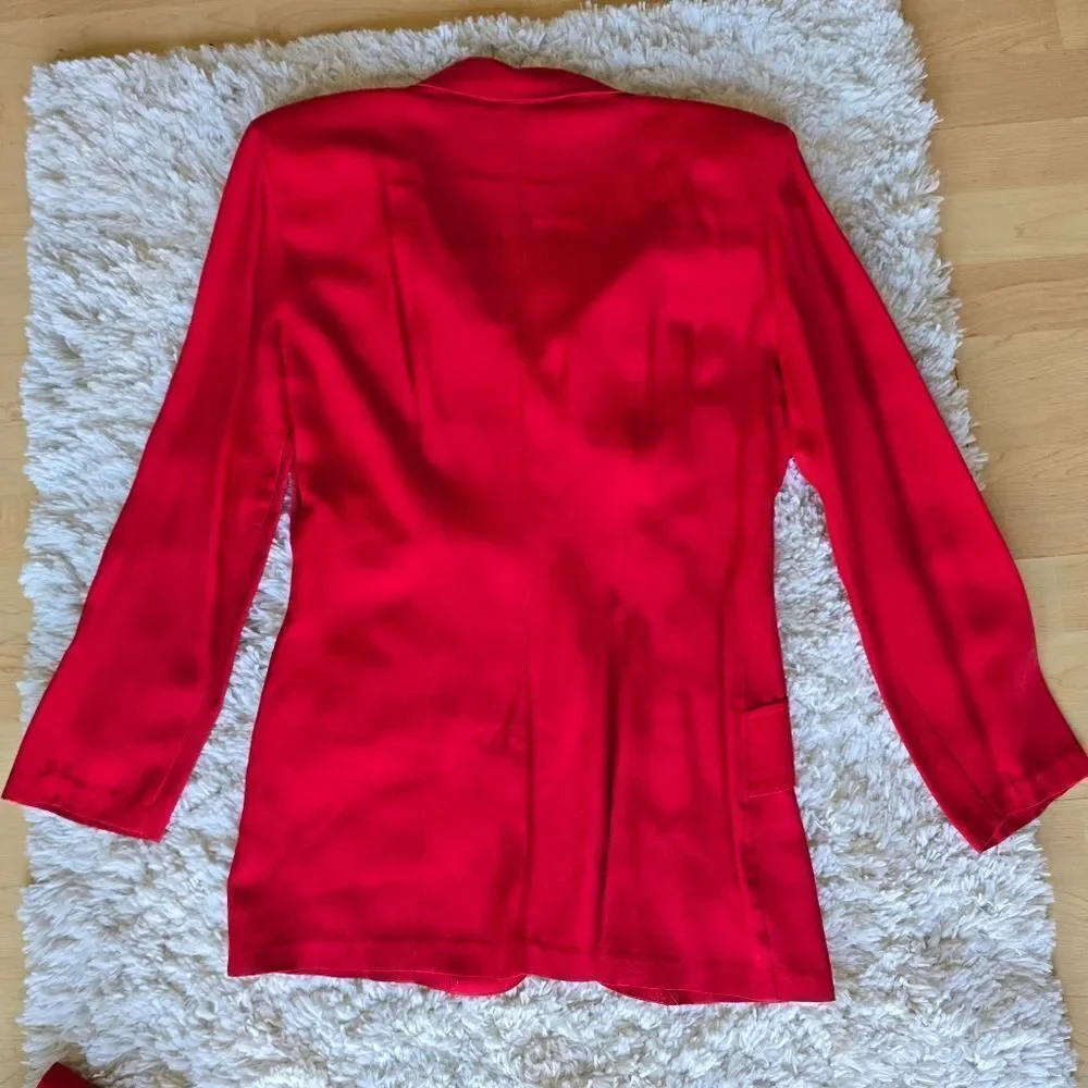 FRANCINE BROWER Women's Brazer Skirt Set Red‎ size 6 Vintage